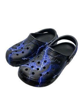 Crocs Classic Clog Lightning Print Black Women’s 8 US Shoes Men's 6 US